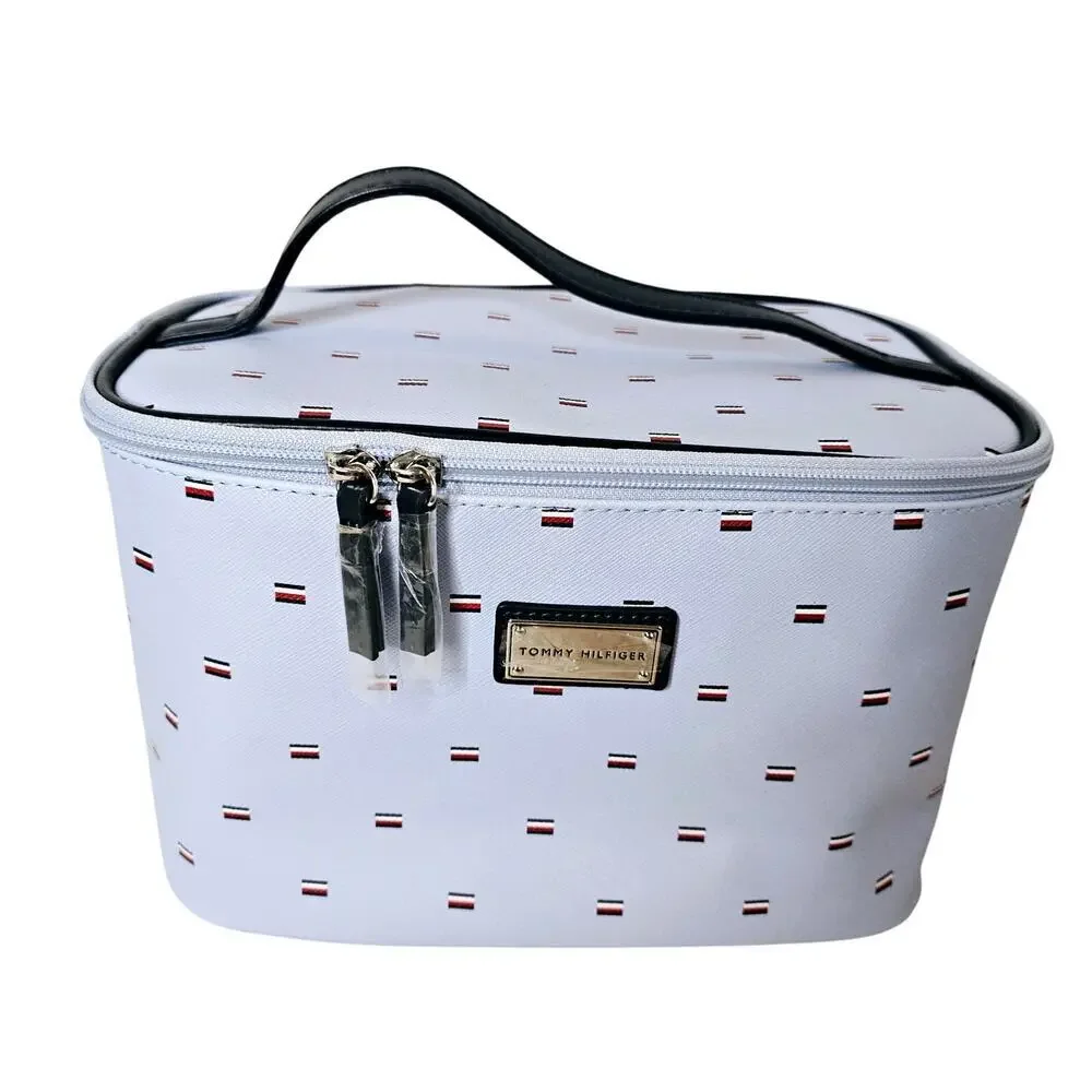 Tommy Hillfiger NWOT Logo Makeup Bag. Y2K. Minimalist. Travel. Blue Red‎ White